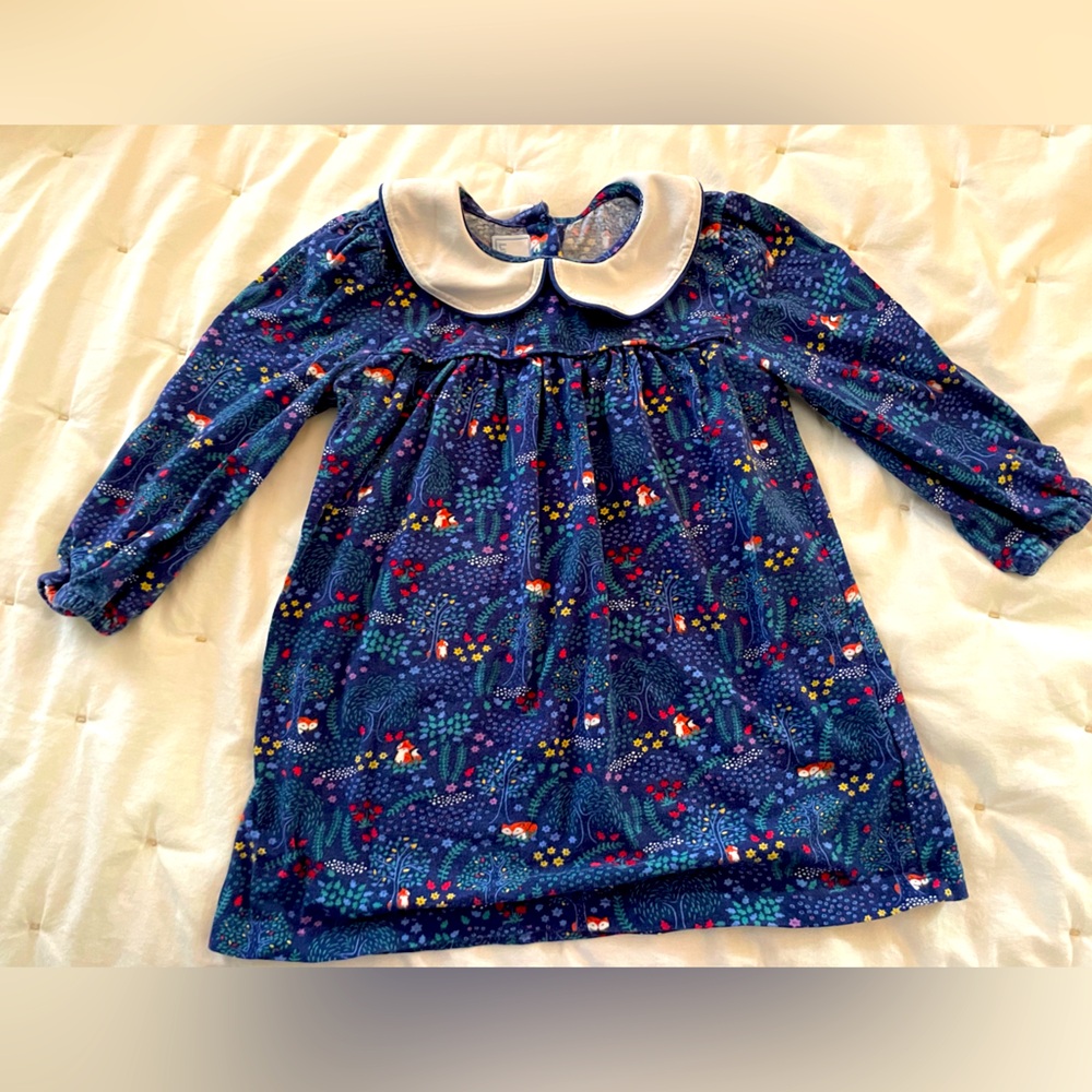 Little English 18mo fox print collar dress